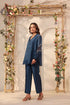 Vaayu dark blue V neck co-ord set