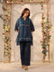 Vaayu dark blue collar co-ord set