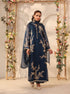 Vaayu dark blue jaal straight kurta set