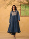 Vaayu dark blue panelled kalidar set