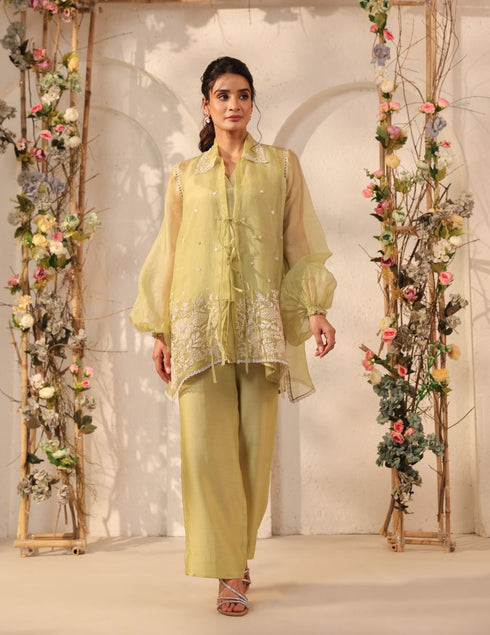 Vaayu green jacket co-ord set