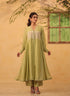 Vaayu green jacket style kurta set