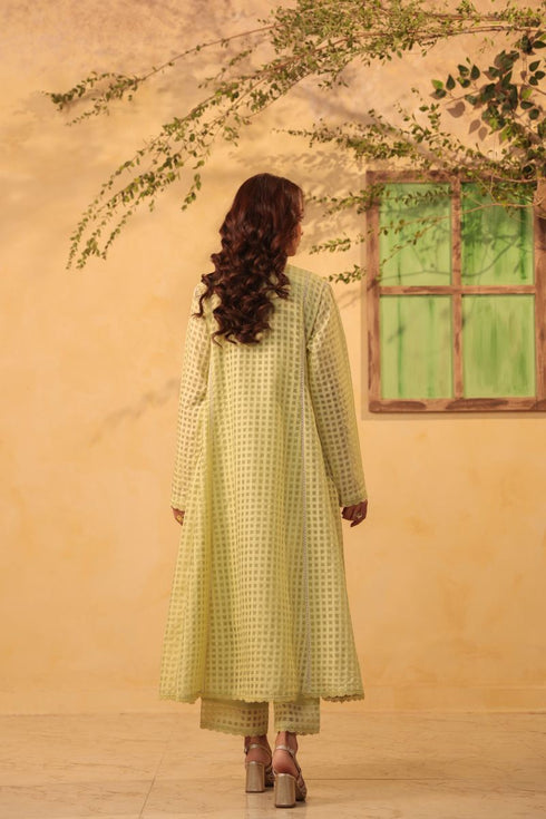 Vaayu green panelled kalidar set