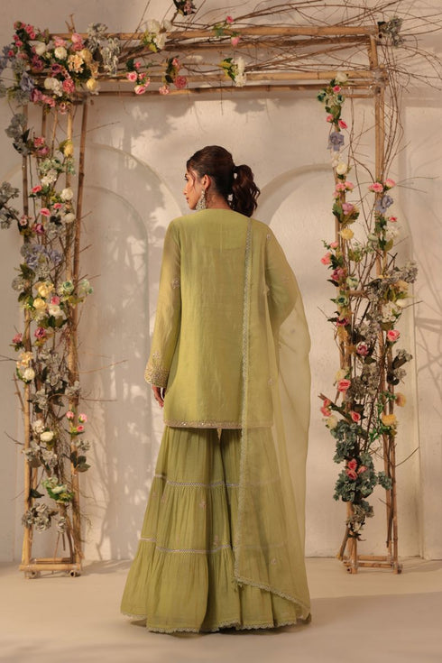 Vaayu green sharara set