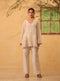 Vaayu ivory heavy applique co-ord set
