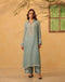 Vaayu light blue collar kurta set