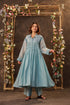 Vaayu light blue pintuck collar kurta set