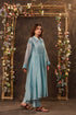 Vaayu light blue pintuck collar kurta set