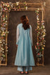 Vaayu light blue pintuck collar kurta set