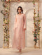 Vaayu light pink heavy jaal scallop kurta set