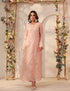 Vaayu light pink heavy jaal scallop kurta set