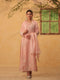 Vaayu light pink jaal straight kurta set