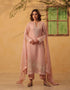 Vaayu light pink straight long kurta set