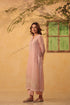 Vaayu light pink straight long kurta set