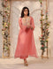 Vaayu pink applique yoke kurta set