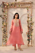 Vaayu pink applique yoke kurta set