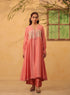 Vaayu pink jacket style kurta set