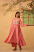 Vaayu pink jacket style kurta set
