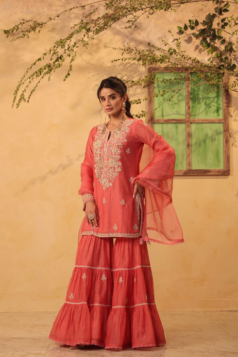 Vaayu pink sharara set