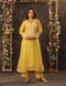 Vaayu yellow collar kurta set