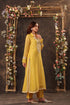 Vaayu yellow collar kurta set