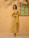 Vaayu yellow heavy jaal scallop kurta set