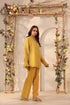 Vaayu yellow v neck co-ord set