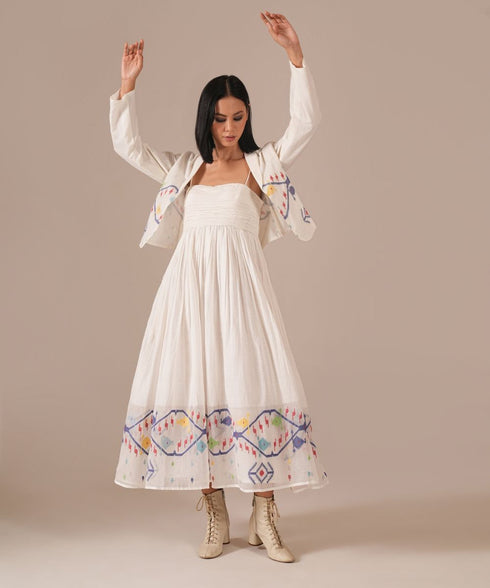 Vanilla veil dress with jacket