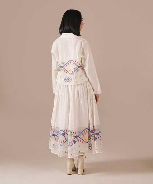 Vanilla veil dress with jacket
