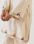 Varna champagne silk hand embroidered tunic with trousers