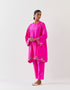 Varna fuchsia silk hand embroidered tunic with trousers