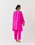 Varna fuchsia silk hand embroidered tunic with trousers
