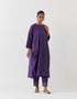 Varna grape purple silk hand embroidered tunic with trousers