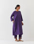 Varna grape purple silk hand embroidered tunic with trousers