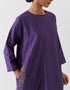 Varna grape purple silk hand embroidered tunic with trousers