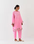 Varna light pink hand embroidered tunic and trouser set