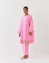 Varna light pink hand embroidered tunic and trouser set