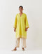 Varna lime green and champagne hand embroidered tunic and trouser set