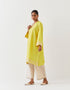 Varna lime green and champagne hand embroidered tunic and trouser set