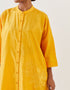 Varna mango yellow embroidered silk tunic with trousers