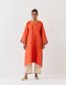 Varna rust orange and champagne hand embroidered tunic and trouser set
