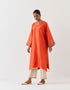 Varna rust orange and champagne hand embroidered tunic and trouser set