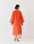 Varna rust orange and champagne hand embroidered tunic and trouser set