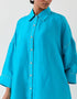 Varna turquoise blue and champagne silk hand embroidered shirt tunic with trousers