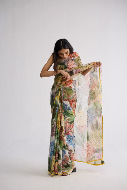 Veranda silk and organza sari