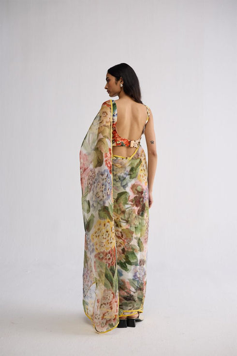 Veranda silk and organza sari