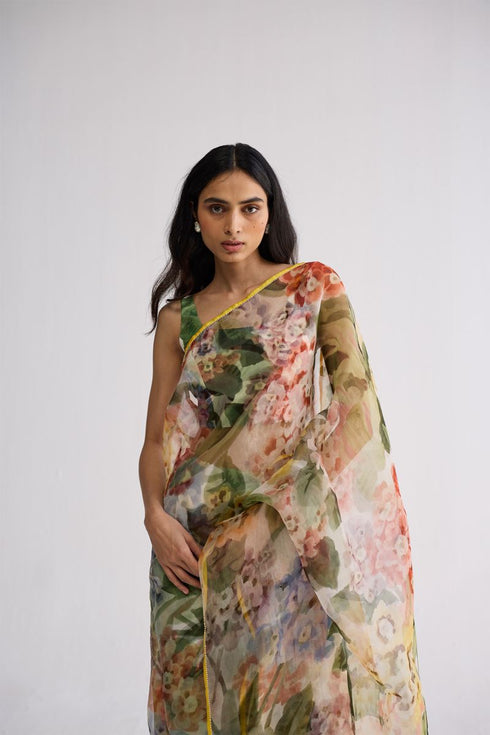Veranda silk and organza sari