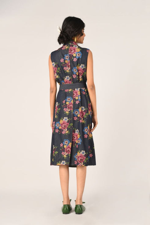 Villosa embroidered belted dress