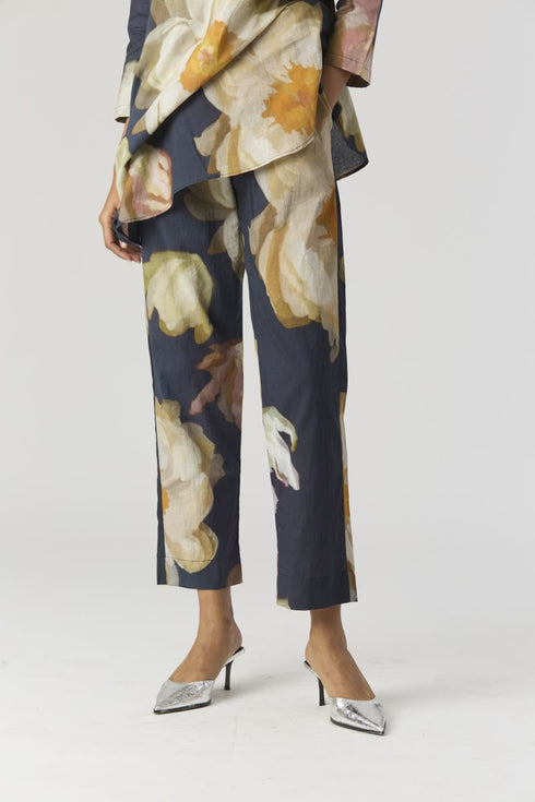 Viva black fiori cotton kurta set