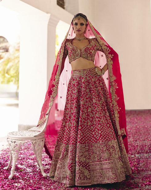 Vryata red lehenga set